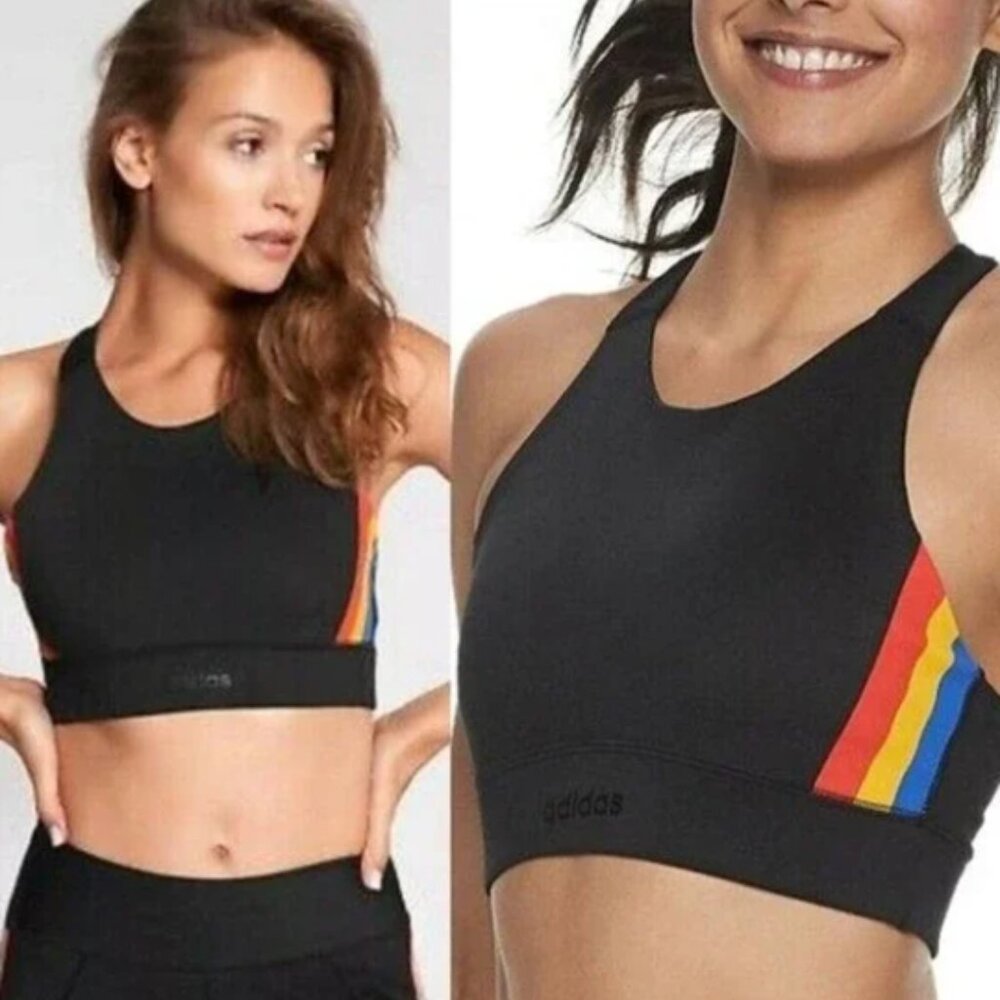 Adidas W BB BT Farm Black White Athleisure Sports Racerback Bra Top Slim Fit XS